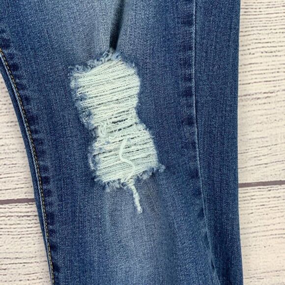 JUST BLACK Jeans sz 27 Skinny Ankle Medium Wash Raw Hem Stretchy Inseam 24.5" - Picture 3 of 12